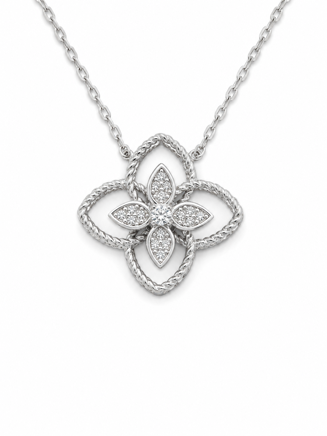 Collar plata Moissanite coin