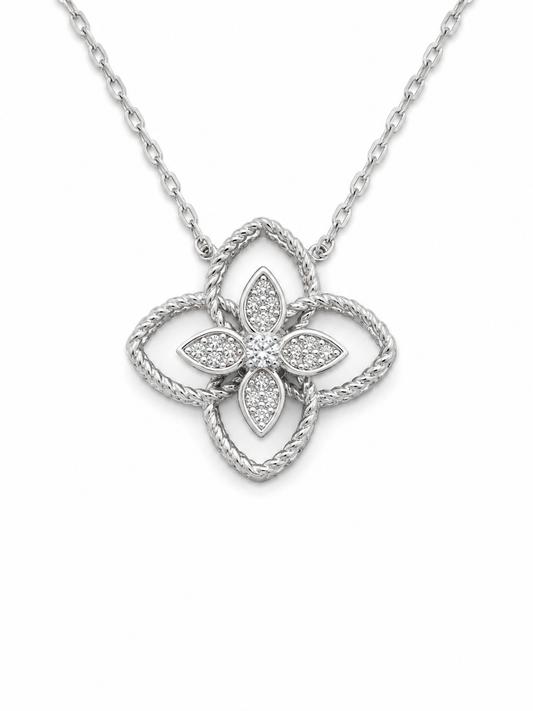 Collar plata Moissanite coin