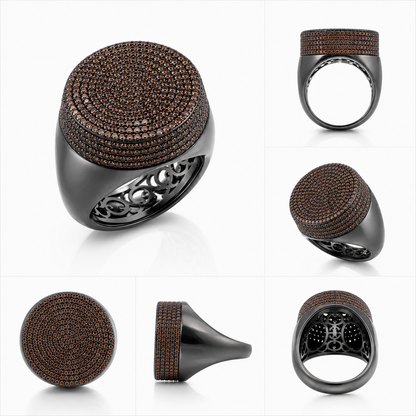Anillo plata turca kahve