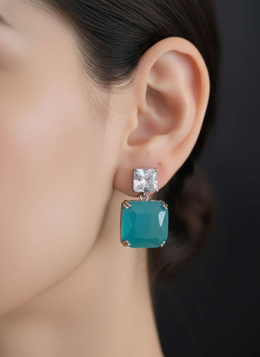 Aros cristal pavés Esmeralda