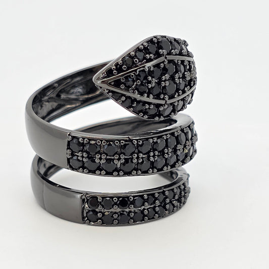Anillo Snake rutenio negro