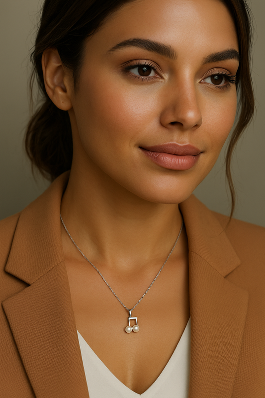 Collar de plata nota musical