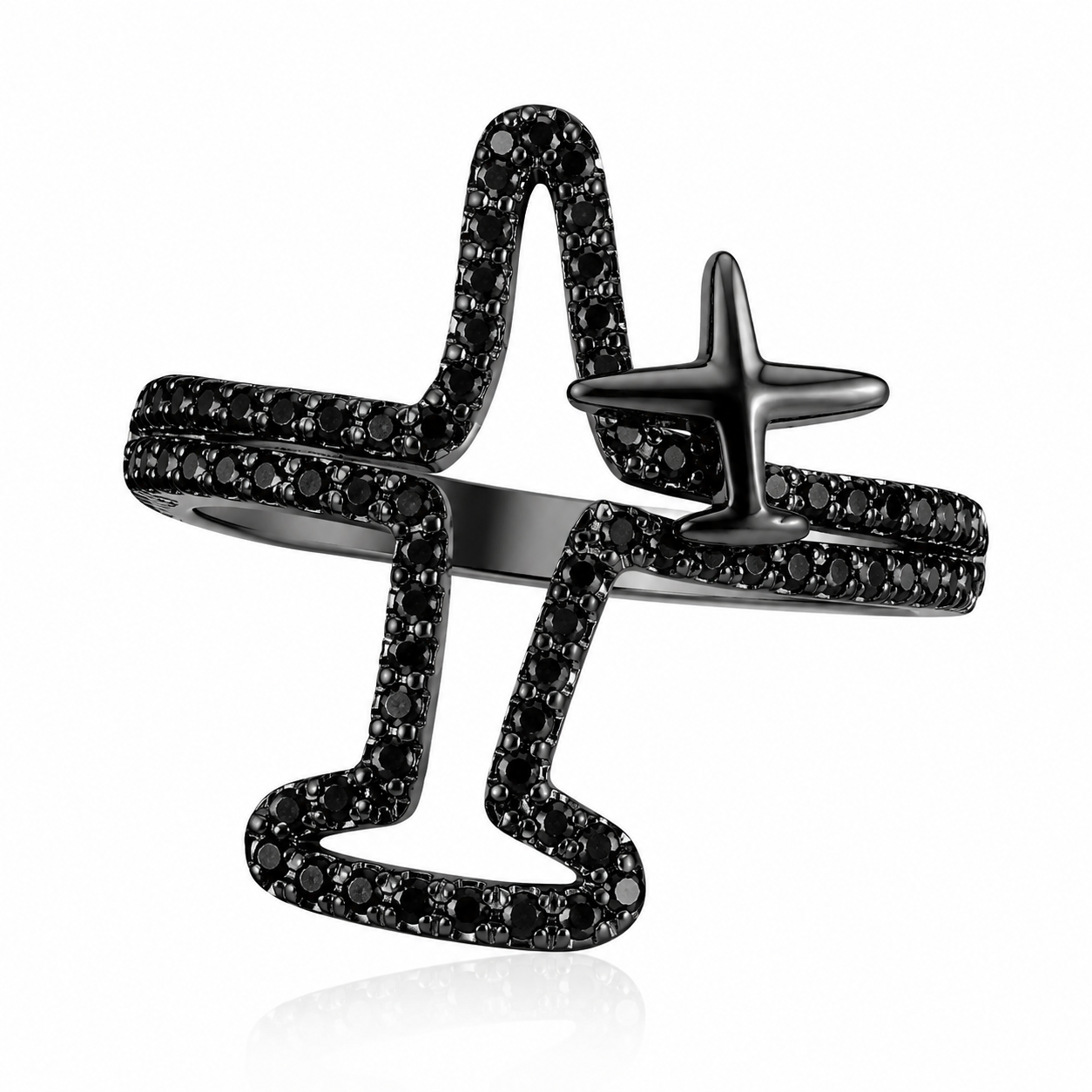 Anillo cristal pavés avión