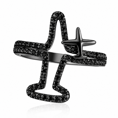 Anillo cristal pavés avión