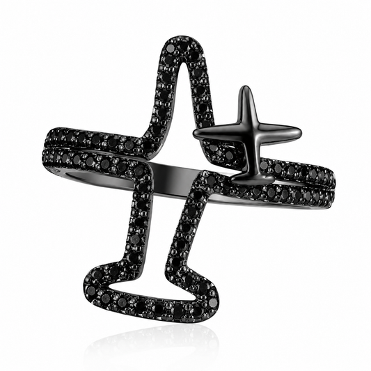 Anillo cristal pavés avión