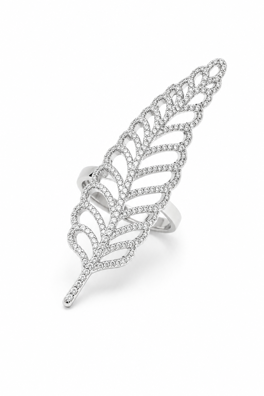 Anillo cristal pavés pluma