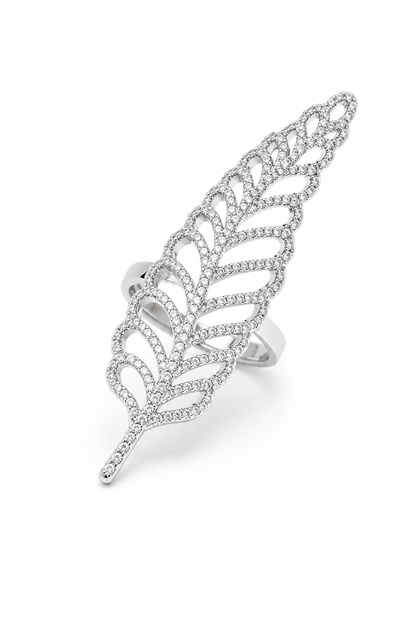 Anillo cristal pavés pluma