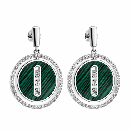 Aros cristal Malaquita