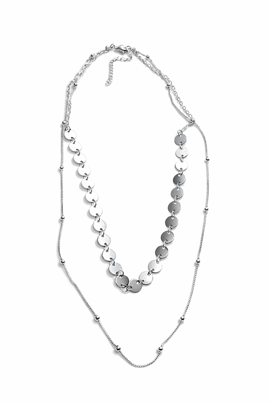 Collar Aura baño de plata Disc