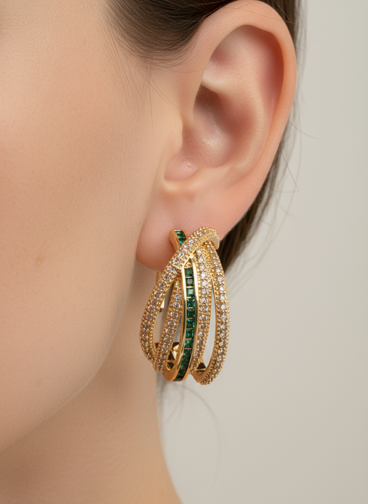 Argollas cristal pavés Luciano