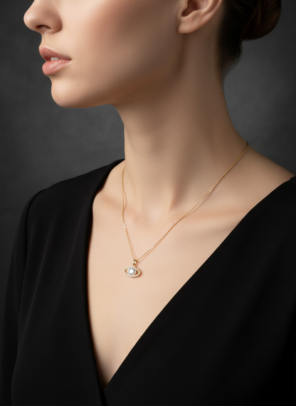 Collar de plata y cristal Swarovski saturno