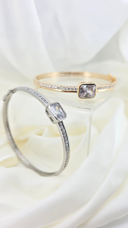 Brazalete pulsera cristal pavés luna