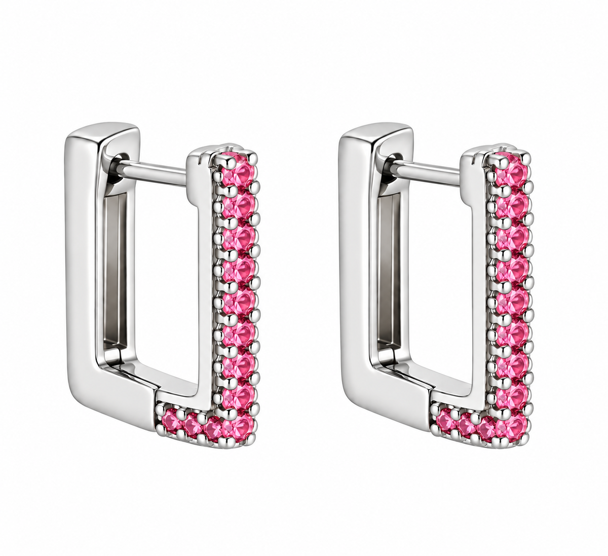 Argollas cristal pavés cuadradas ac