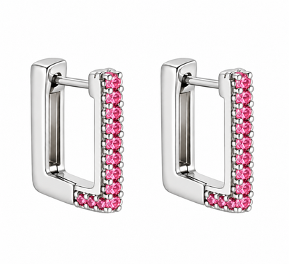 Argollas cristal pavés cuadradas ac