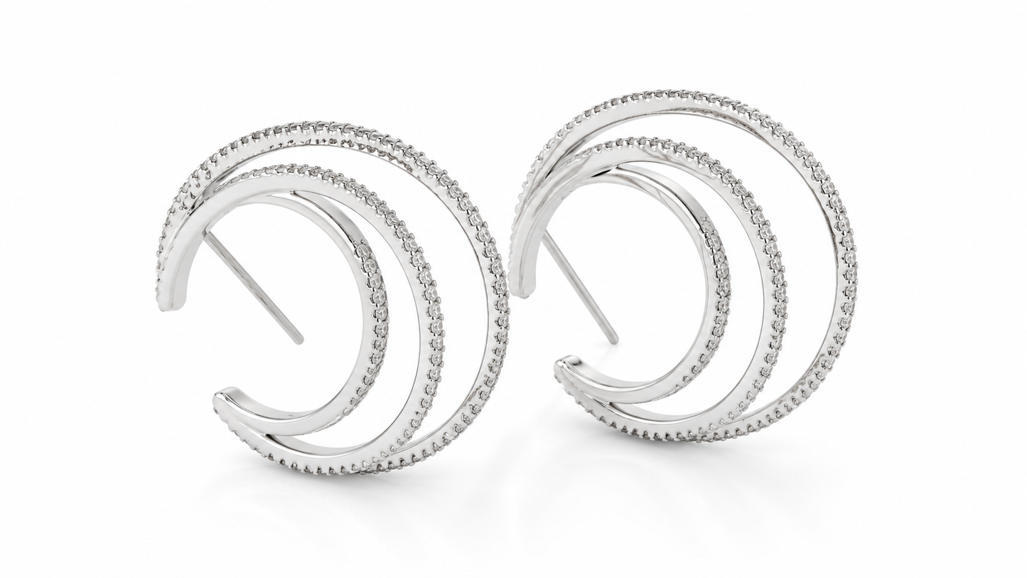 Aros Plata linu Cristal Pavés