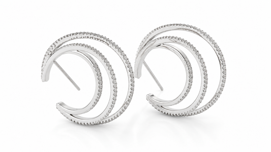 Aros Plata linu Cristal Pavés