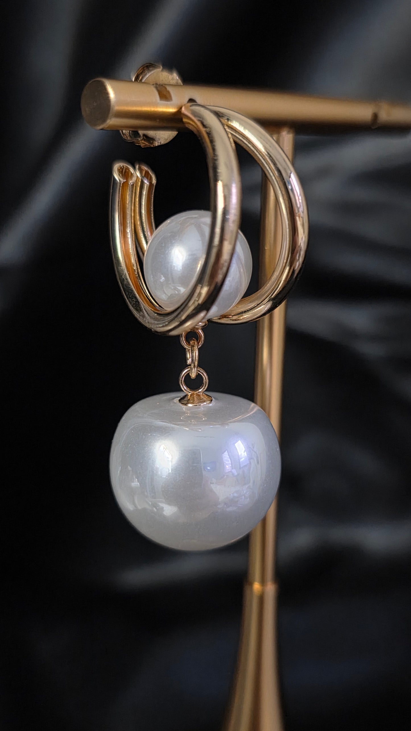 Aros Aura Perla Doble Bloom