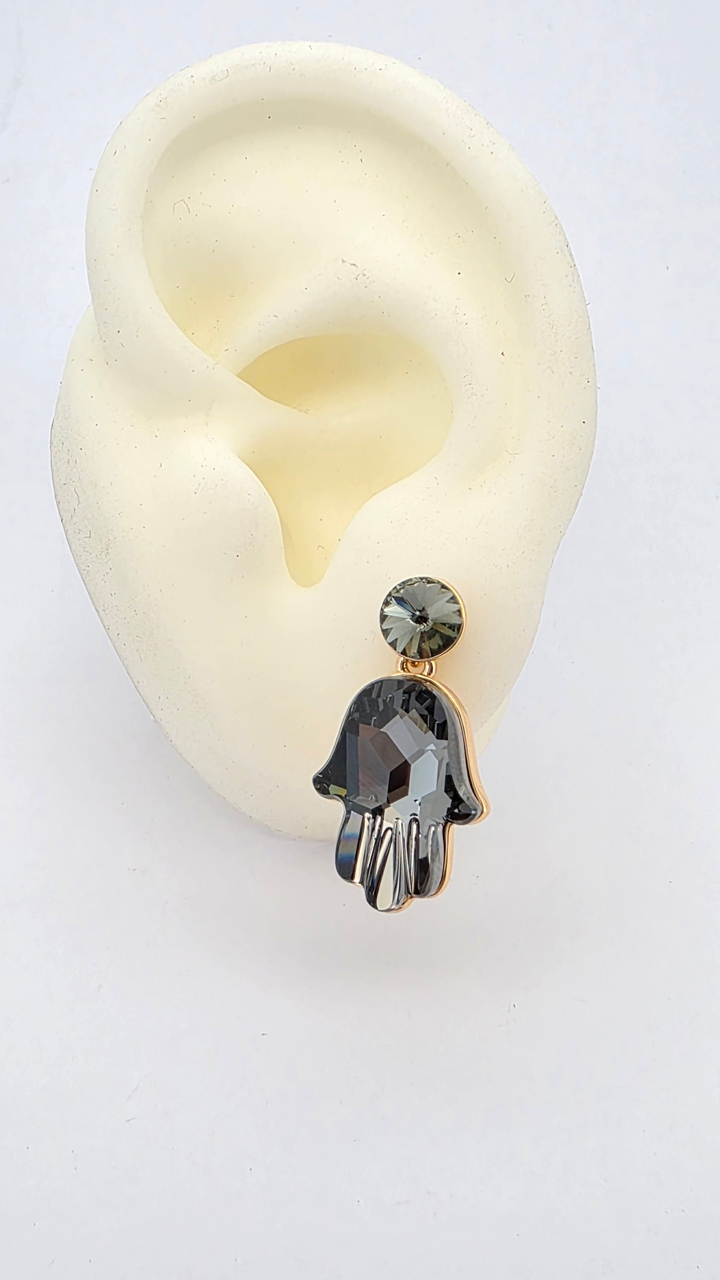 Aros Swarovski mano de fatima