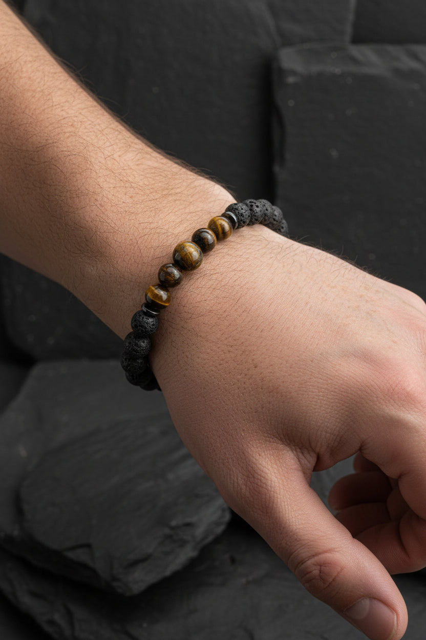 Pulsera piedra volcánica
