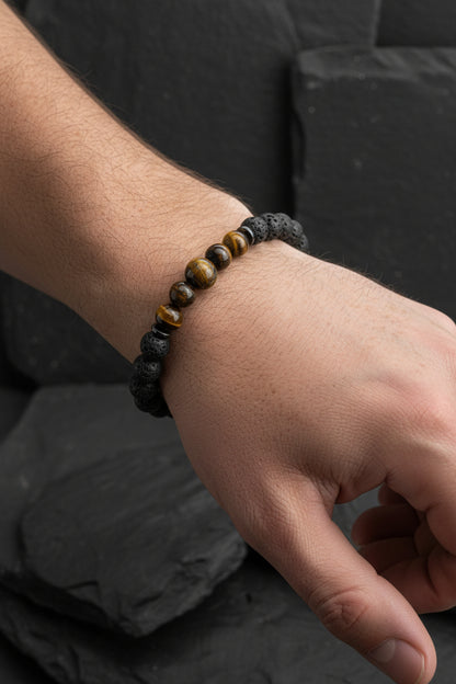 Pulsera piedra volcánica