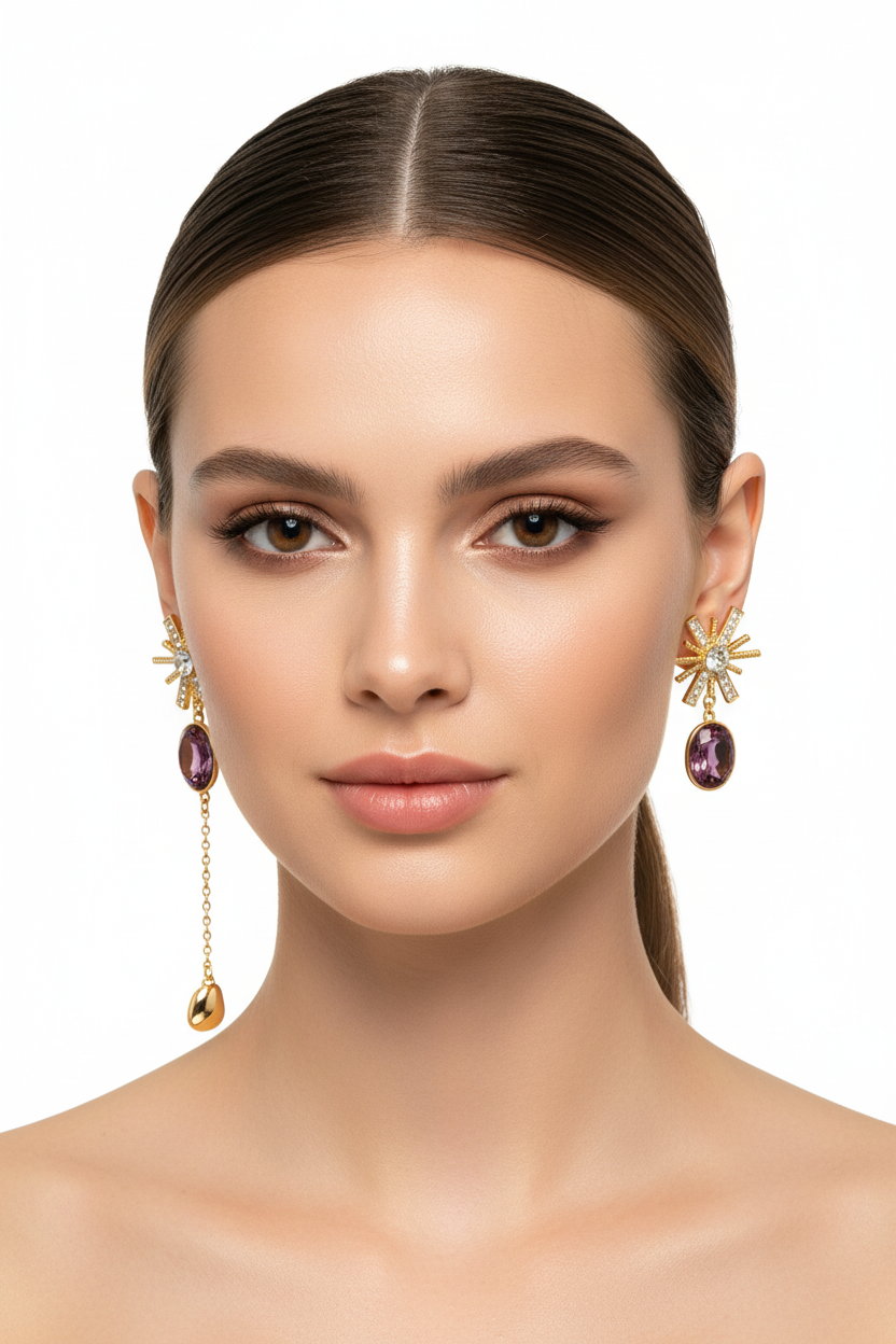Aros flor de nilo cristal Swarovski