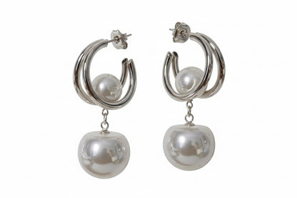 Aros Aura Perla Doble Bloom