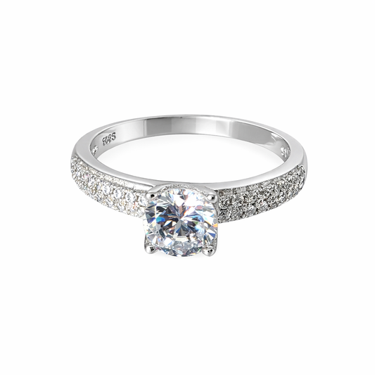 Anillo moissanite plata Camila