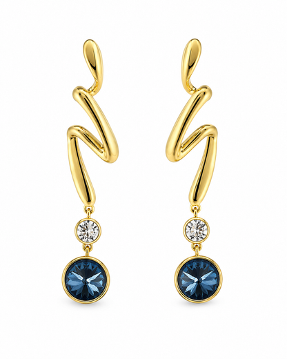 Aros cristal Swarovski Blue
