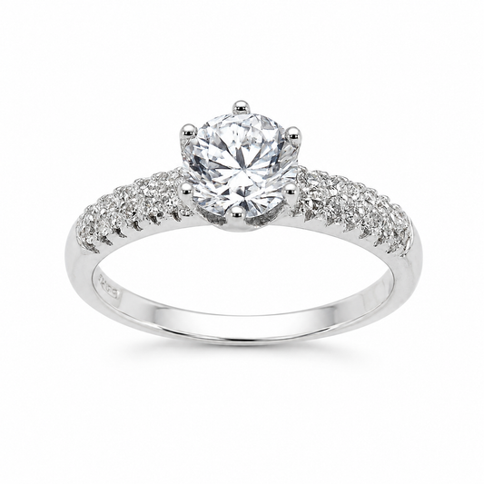 Anillo plata Queen  zirconia