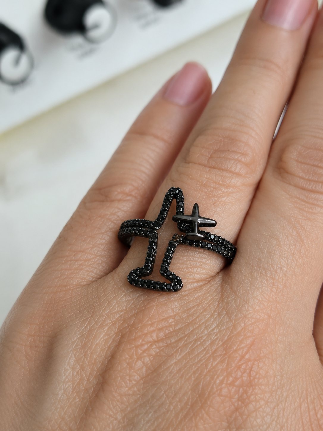 Anillo cristal pavés avión