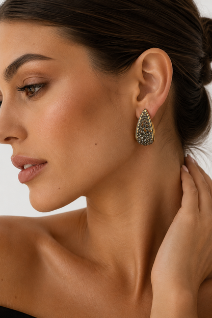 Aros cristal Swarovski Ebano